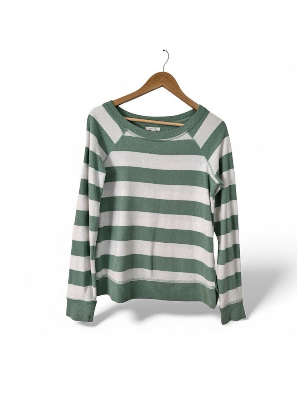 Maurice’s Green & White Stripe Waffle Knit Long Sleeve XS Clean Girl